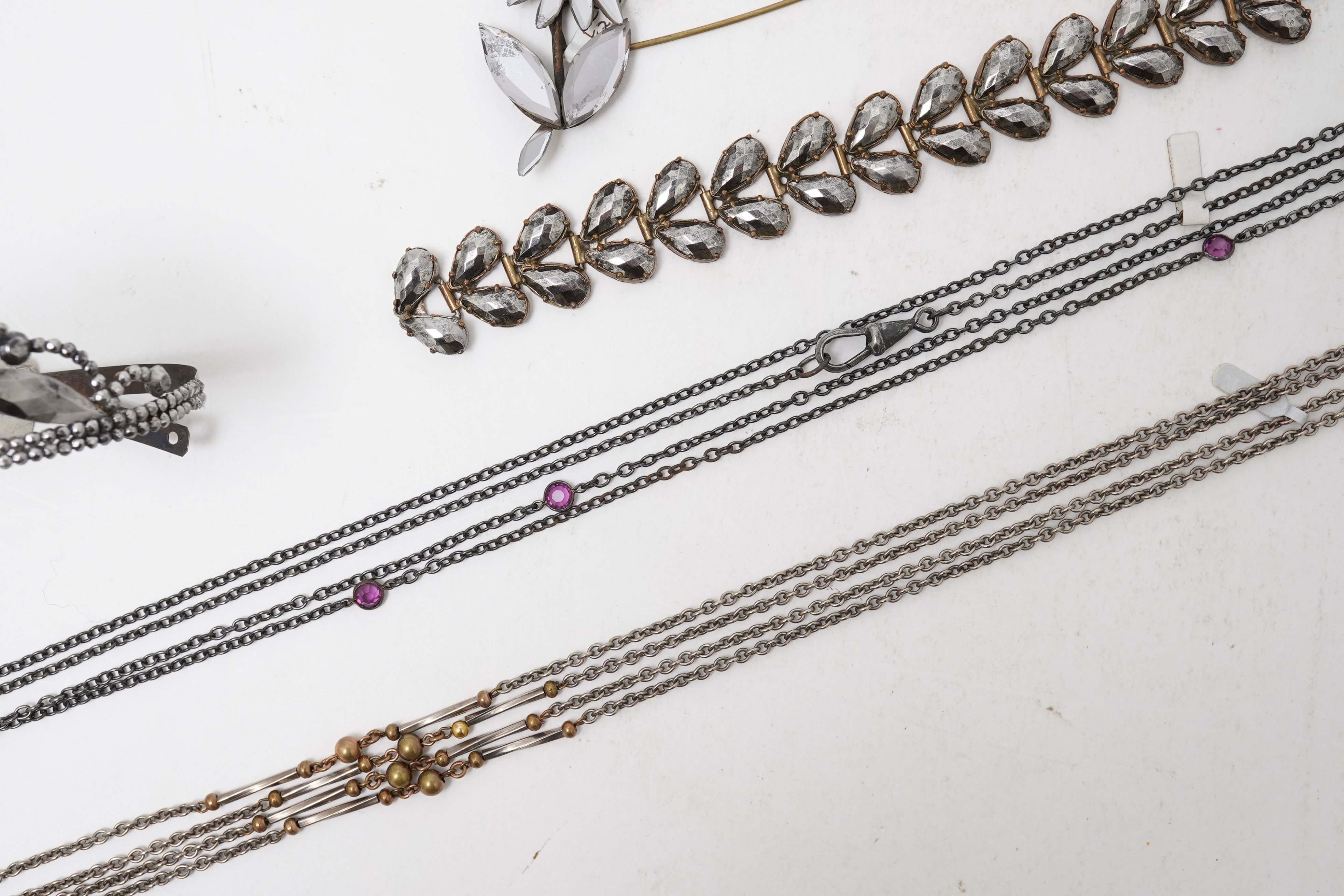 A cut steel tiara and a collection of jewels